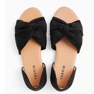 Torrid Faux Suede Twist front D'Orsay slide sandals sz 12